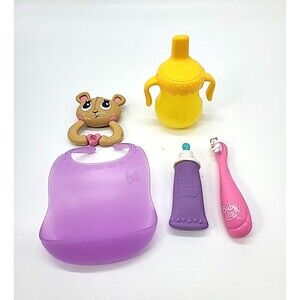 Baby Alive DOLL ACCESSORIES LOT Sippy Cup Toothbrush Toothpaste Bib Bear Rattle